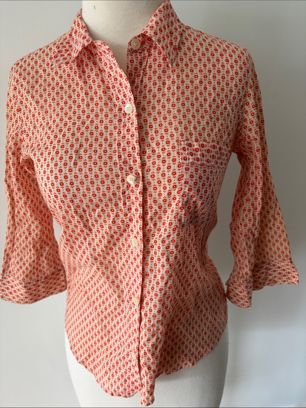 J.Crew women’s 3/4 sleeve cotton shirt